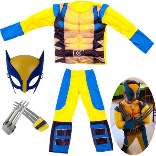 Avengers X-Men Superhero Cosplay Costume Boy Girl Wolverine Halloween Party Jumpsuit