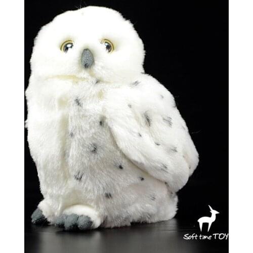Siberian white owl doll cute snow owl doll white owl simulation animal model plush toy