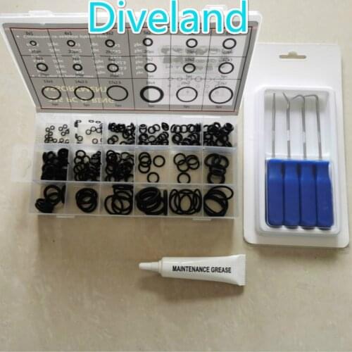 Scuba Diving O-Ring kit 225pcs/Box Rubber+4Pick Tool+10g Grease O Ring Assortment Kit Oring Washer Gasket Sealing Watertightness