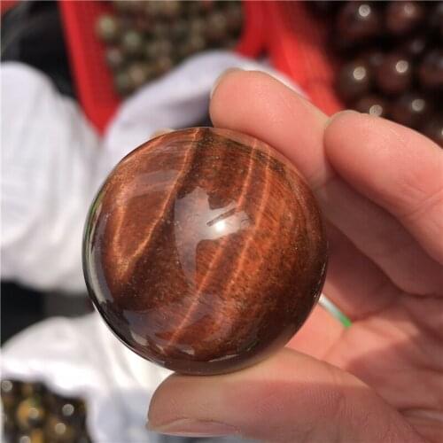 Natural red tigers eye stone sphere aroud 40mm Crystal Sphere healing tiger eye ball Hand Massage smooth Balls Healing