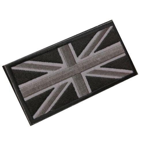 New FASHION Union Jack UK Flag Badge Patch Stick Back 10cm x 5cm NEW, (Black/Gray)
