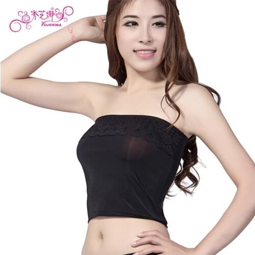 New Fashion 2017 Womens Tube Top Lace Bandeau Top Bra Strapess Swimsuit T-shirt Bikini Tube Top Sexy Woman Bralette Crop Top