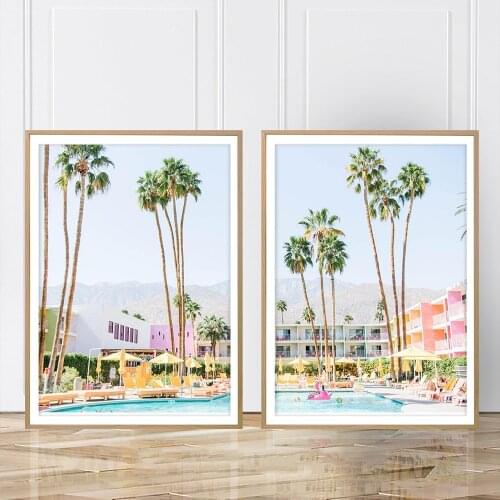 Landscape Palm Tree Wall Art Saguaro Hotel Canvas Painting Nordic Springs Posters And Prints Tropical Pictures For Living Room