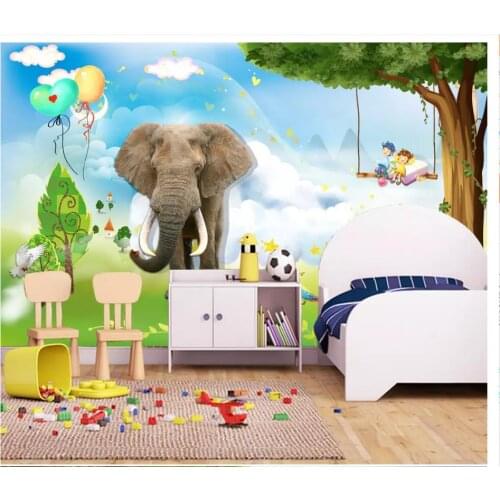 Custom photo wallpaper 3d wallpaper for walls 3 d Fresh childrens paradise elephant mural beautiful childrens room murals