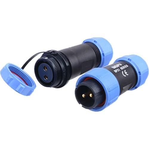 SP21 SP2110/P+SP2111/S Industrial Plastic IP68 Waterproof Connector 2 3 4 5 7 9 12 Pin In-line Cable Wire Aviation Connectors