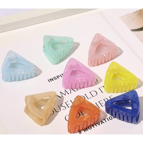 Transparent Hair Claws Crab Solid Color Acrylic Barrette Vintage Hair Clip Simple Elegant Hair Accessories Ponytail Clip Crabs