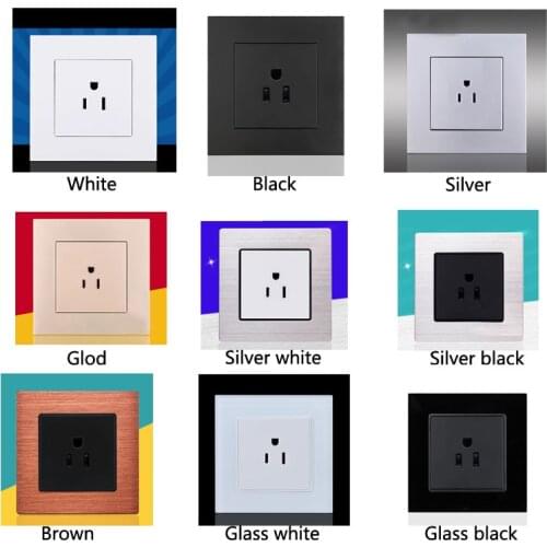 Home Improvement 15A US Socket Panel American Standard Power Socket US Type 86 Wall Outlet Japanese Three-hole Socket