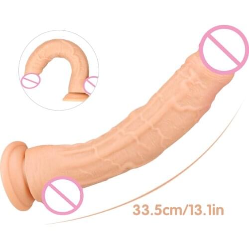 Super Long Lifelike Dildo Soft Penis with Powerful Suction Cup G-spot Vagina Stimulator Female Masturbator Sex Toys for Couple