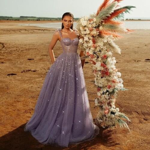 2021 Bling Bling Prom Dresses Illusion Top Sequins Evening Gowns Women Formal Party Dress vestido de novia