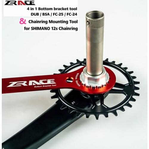 ZRACE 4 in 1 Bottom Bracket Wrench Tool , Compatible with SRAM DUB, SHIMANO BSA / FC-25 / FC-24, CNC AL7075 DUB-BSA TOOLS