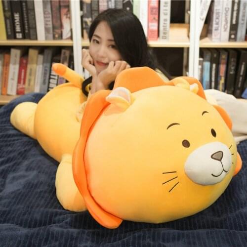 85cm 1pc Cartoon Plush Animals Pillow Cute Lion Pillow Cushion Decorations Gifts Pink/Yellow Lion Plush Toys Birthday Gift