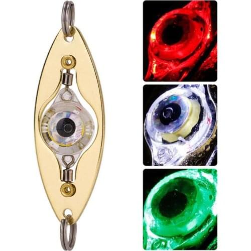 1pc Fishing Biats Lure Flash Lamp LED Baits Eye Shape Fishing Lures Light Fishing Lure Hook Metal Lure Fishing Tackle Led Lights