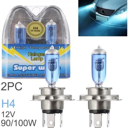 2pcs 6000K H4 100W White Light Super Bright Car HOD Lamp Auto Front Headlight