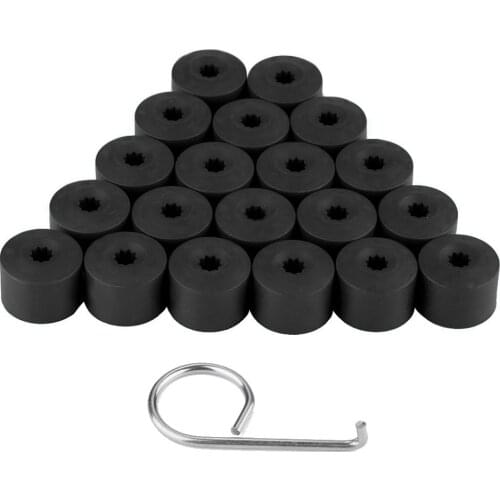 20pcs 17mm Nut Car Wheel Auto Hub Screw Protection Anti-Theft Cover Cap For Black Screws Suitable For Most Car Wheels