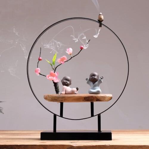 +20Pcs Incense Cones Metal Backflow Incense Incense Burner Creative Tea Room Living Room Decoration Home Feng Shui Ornaments
