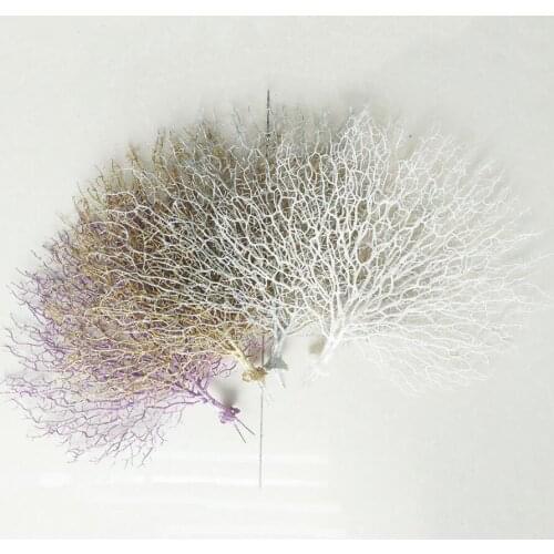 50cm Artificial Gold/Silver/White/Purple Coral Branch For Wedding Party Home Holiday Venue Decoration Bouquet DIY Making