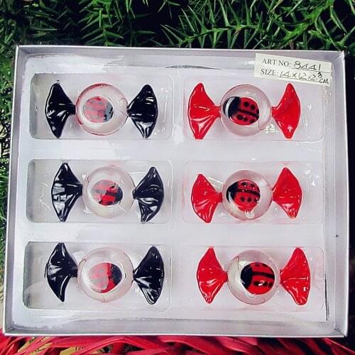 6pcs Vintage Murano Glass Sweets Wedding Party Gift glass Ladybug Figurine Christmas home Decorations glass candy ornament