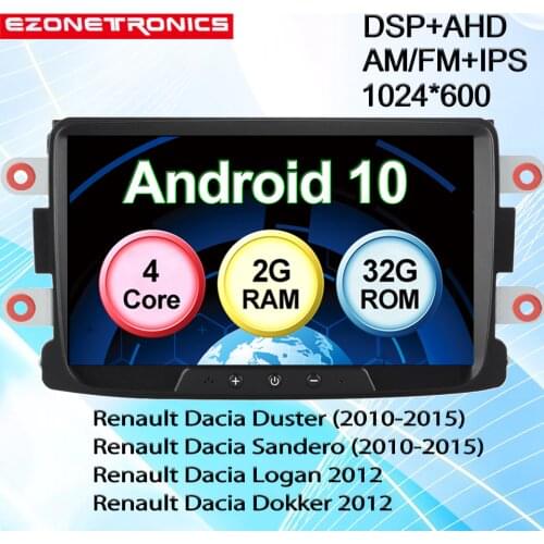 Android10 Car Multimedia System 8Inch GPS Navigation Mirror Link Radio Player 2+32 For Renault Dacia Sandero Duster Logan Dokker