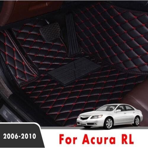 Car Floor Mats For Acura RL 2010 2009 2008 2007 2006 Artificial Leather Waterproof Custom Car Foot Pads Automobile Carpets Cover