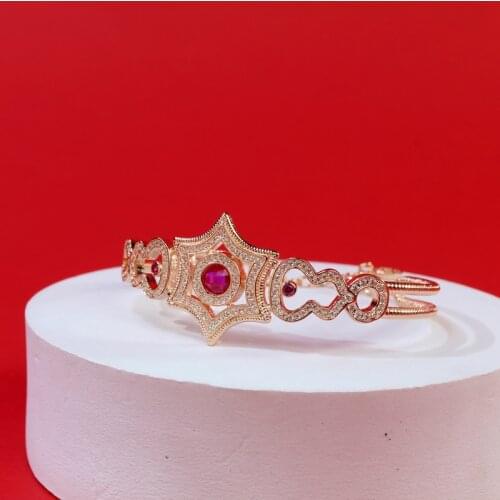 Brand Pure 925 Sterling Silver Jewelry Vintage Sytle Gold Cuff Bangle Bangle Wedding Jewelry Party Cuff Bracelet