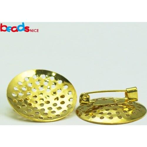 Beadsnice Brooch Jewelry Findings Brass Brooch Pins Wholesale size 25mm fashion channel Brooch for Jewelry Making ID11249 stock