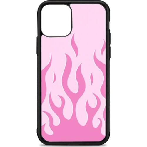 Pink flames Phone Case for iPhone 12 mini 11 pro XS Max X XR 6 7 8 plus SE20 High quality TPU silicon and Hard plastic cover