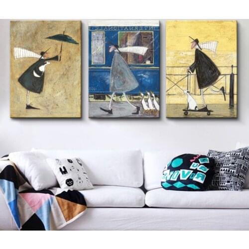 Pastoral Style Decorative Painting Restaurant Frameless Painting Oil Painting Scenery Mural Dining Room Hanging Painting Canvas