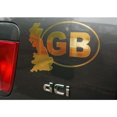 For GB Car Sticker, Van, Caravan, Truck, Boat. 18 Colours or Silver and Gold Chrome