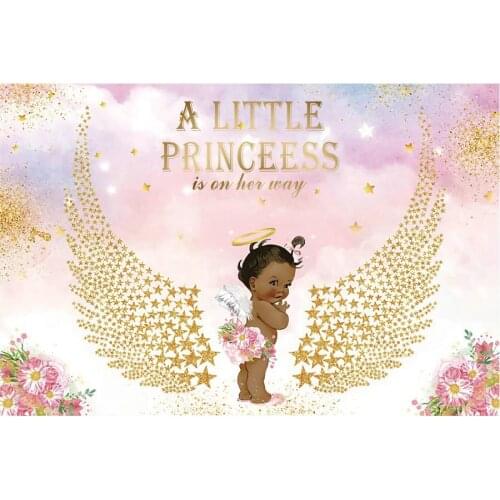 A Little Princess with Pink Backdrop Photography Background Holiday Celebration Photo Booth Studio Decor