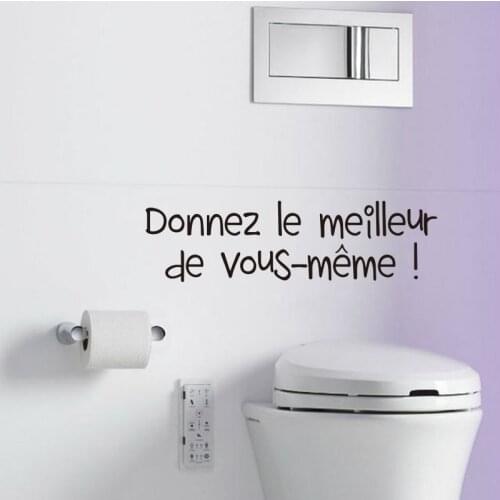 French Toilet WC Sticker Vinyl Wall Poster Art Letterings Wall Decal Mural removable Wallpaper Home Decor House DecorationDW0682