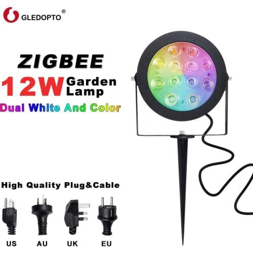 GLEDOPTO ZIGBEE Light Link LED Garden Lamp Outdoor Light 12W RGB CCT Warm White AC110-240V Work Google Home Alexa Echo ZIGBEE3.0