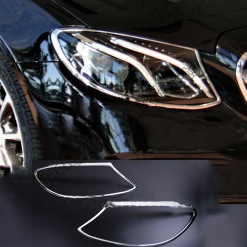 ABS Chrome Front Head Light Lamp Cover Trim for Mercedes Benz E Class W213 2016 2017 2018