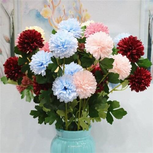 8pcs Fake Single Stem Dandelion (3 heads/piece) Simulation Onion Ball for Wedding Home Decorative Artificial Flowers
