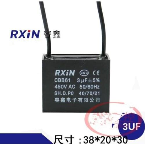 Capacitors 3uf 450V AC CBB61 Metallized Capacitor For Motor Start-up Ceiling Fan