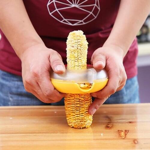 Corn Stripper Corn Cob Cutter Corn Peeler Cob Remover Corn Stripping Separator Tool Kitchen Cooking Tools with Hand Protector