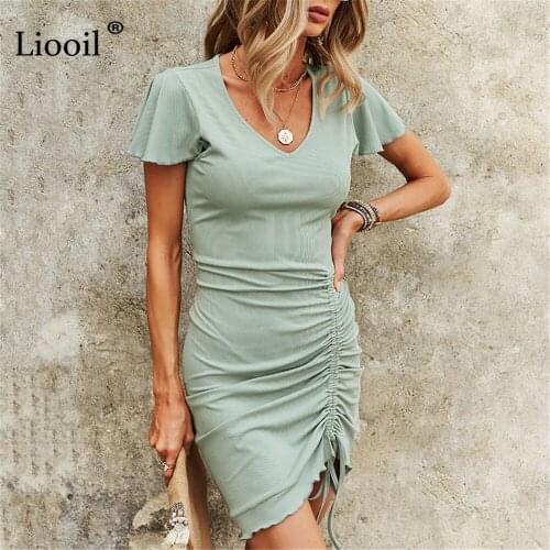 Liooil Summer Short Sleeve Dresses