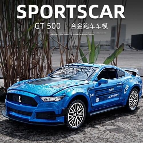 1:32 Ford Mustang GT500 Car Model Shelby Simulation Alloy Car Decoration Boy Super Run Metal Pull Back Toy Car Collection Gift