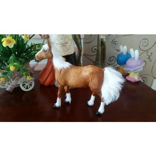 Simulation horse about 20x23cm model,polyethylene&furs brown horse toy,home decoration toy Xmas gift w4240