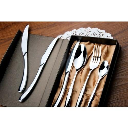 High-End Stainless Steel Knife, Fork and Spoon 4-Piece Five-Star Hotel Western Steak Cutlery spoon set cutlery set