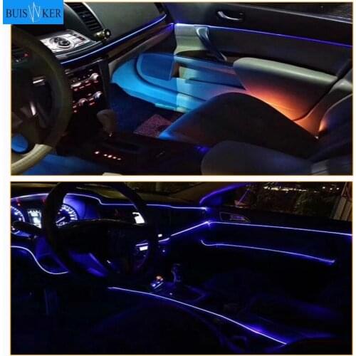 Car Interior Lighting LED Strip Decoration Garland Wire Rope Tube Line flexible Neon Light With Cigarette Drive