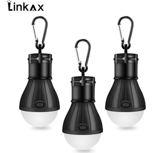 3PCs/6PCs Mini Portable Lighting Lantern Tent Light LED Bulb Emergency Lamp Waterproof Hanging Hook Flashlight Camping Light AAA