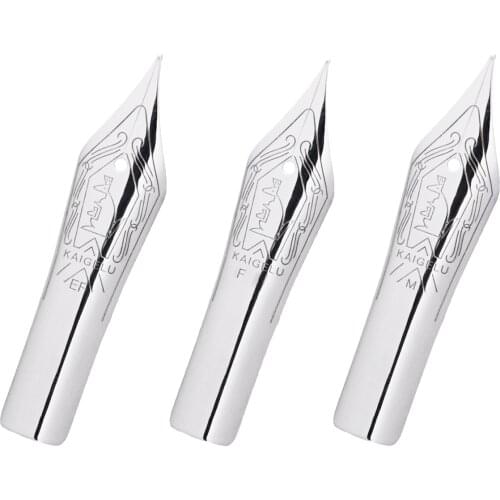 3PCS Original Kaigelu Fountain Pen Nibs #6 Nib Silver EF/F Size Compatible with Jinhao 100, 450, Wing Sung 699, Moonman T1, C1