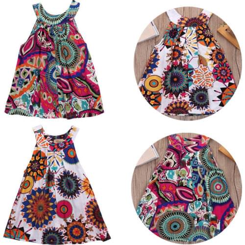 Pudcoco Girl Dress Summer Toddler Kids Baby Girls Dress Casual Short Sleeve Dresses Clothes 2-7Year