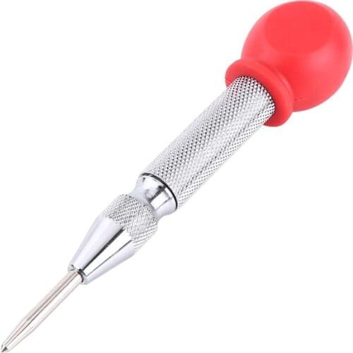 Nosii Professional Automatic Center Hole Pin Punch Spring Loaded Screw Auto Marking Drilling Tool HHS Tip Brass Body Silver