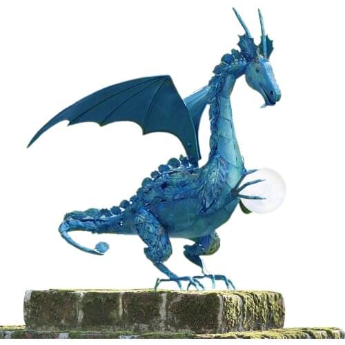 Garden Statue, Dragon Shaped Figurine Resin Sculpture Outdoor Artware Decorative Tools for Backyard Park
