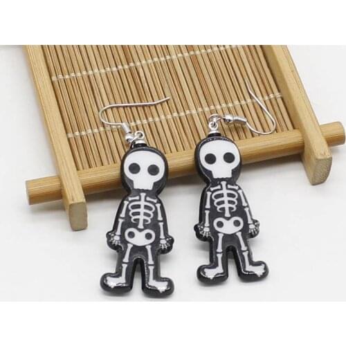 Halloween Personality Spoof Earring Girl Cartoon Skull Man Earring Stud Pendant