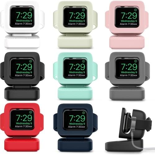 Charger Stand Mount Silicone Dock Holder for Apple Watch Series 6/5/4/3/2 44mm/42mm/40mm/38mm Charge Cable Desktop Phone Holder