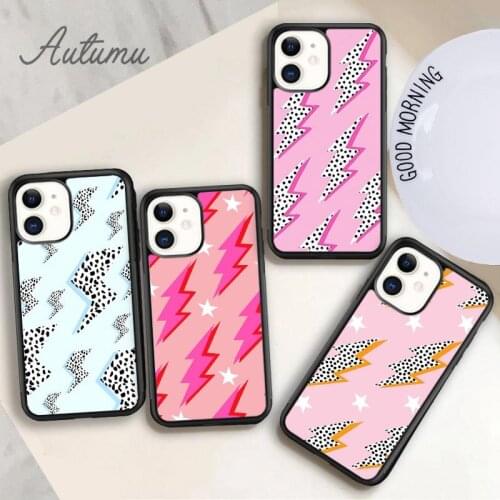 Shadowed Lightning Bolt Phone Case for iPhone 11 12 Pro Max mini X XR XS SE 2020 5 6S 7 8 Plus Samsung Galaxy S9 S10 Cover shell