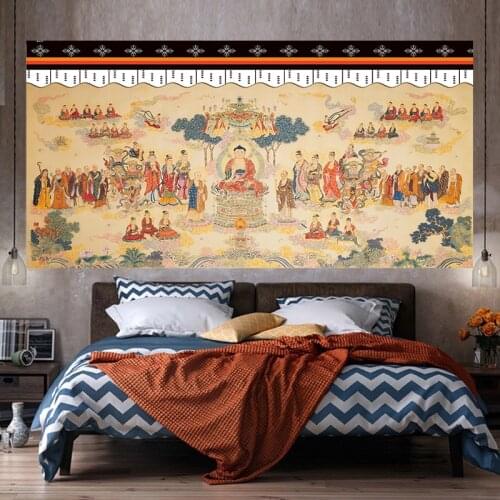 Tibetan Buddhism Tapestry Buddha Thangka Wall Hanging Blanket Home Decor Wall Cloth