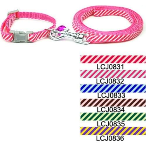 Pet Products Dog Supplies Collars Leads Nylon 0.8cm Classic Pet Dog Twill Print Collar Leash Set (6 Colors) 12 Pcs/lot